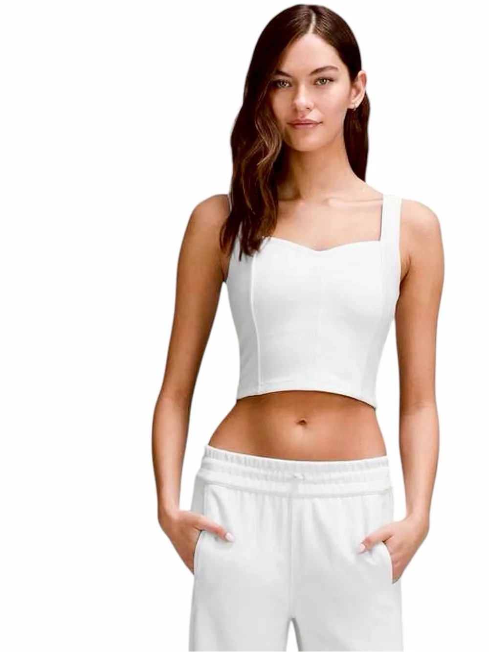 Lululemon – Ribbed Softstreme Sweetheart Tank Top – Light Vapor – Sz. M